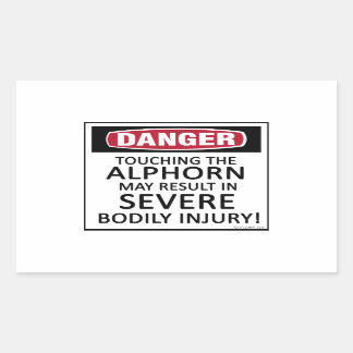 Danger Alphorn Rechthoekige Sticker