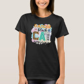 Danger Black Cat Crossing Graphic Patchwork T-shirt (Voorkant)