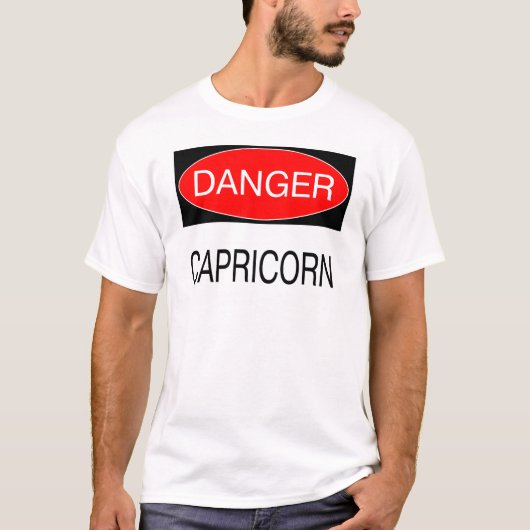 Danger - Capricorne T-Shirt Drôle D'Astrologie Cha (Devant)
