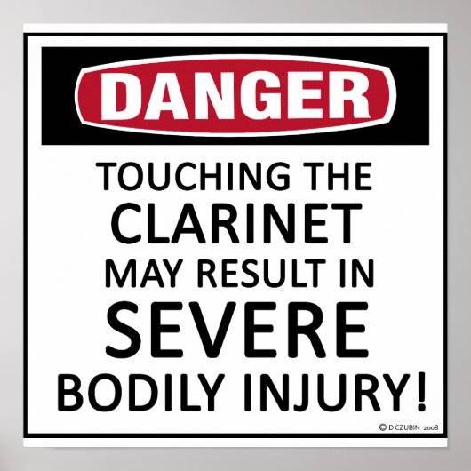 Danger Clarinet Poster (Voorkant)