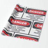 Danger Confined Space Entry Safety Warning Cadeaupapier (Uitgerold)