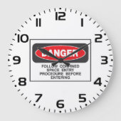 Danger Confined Space Entry Safety Warning Grote Klok (Voorkant)