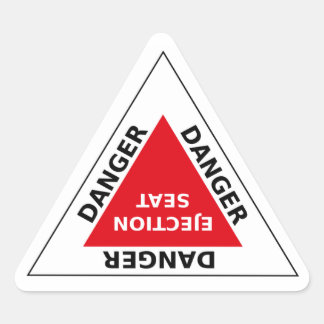 Danger - Ejection Seat Driehoek Sticker