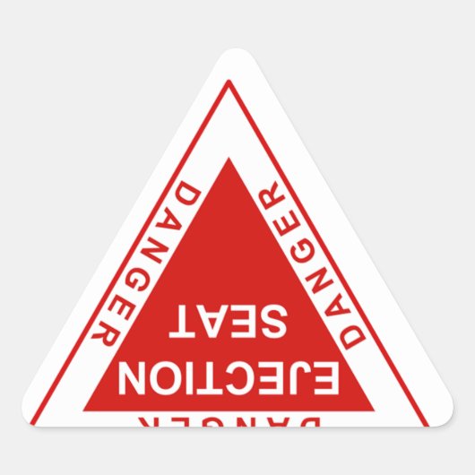 Danger Ejection Seat Driehoek Sticker (Voorkant)