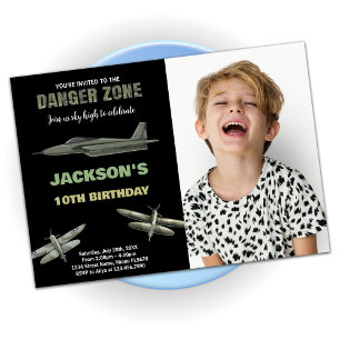 Danger Fighter Jet Invitations Anniversaire Avec P