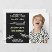 Danger Fighter Jet Invitations Anniversaire Avec P (Devant)