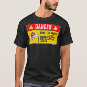 Danger HVAC Tech Technicion voor de dienst Funny G T-shirt