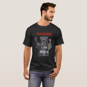 Danger Ik ben Hugger Beer Sun Nerd Geek T-shirt (Voorkant volledig)