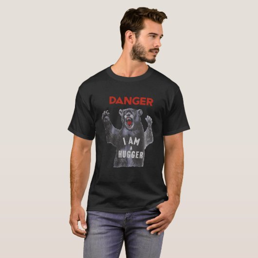 Danger Ik ben Hugger Beer Sun Nerd Geek T-shirt (Voorkant volledig)