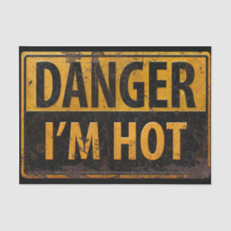 DANGER, I'M HOT - Attentie Metalen Waarschuwingsbo Tissuepapier