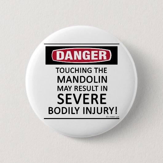 Danger Mandolin Ronde Button 5,7 Cm (Voorkant)