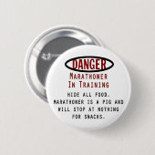 Danger Marathoner Ronde Button 5,7 Cm (Voorkant /achterkant)