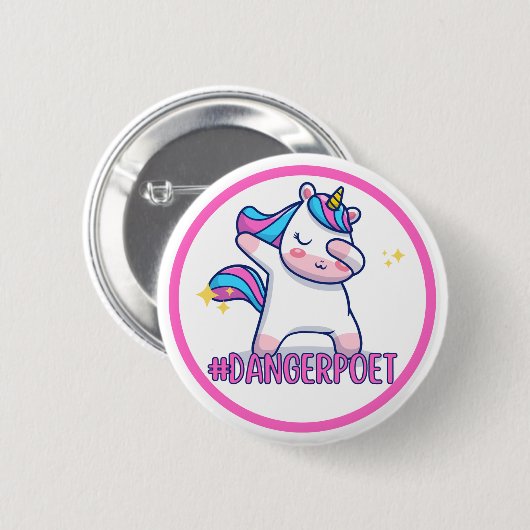 Danger Poet Unicorn Button (Voorkant /achterkant)
