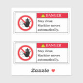 Danger Rester Clair Étiquette (Feuille)