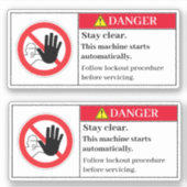 Danger Rester Clair Étiquette (Devant)