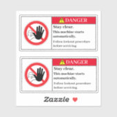 Danger Rester Clair Étiquette (Feuille)