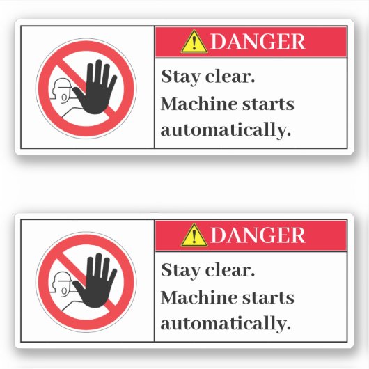 Danger Rester Clair Étiquette (Devant)