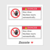 Danger Rester Clair Étiquette (Feuille)