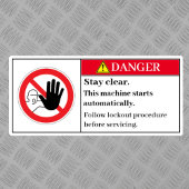 Danger Rester Clair Étiquette