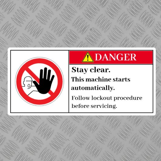 Danger Rester Clair Étiquette