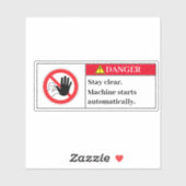 Danger Rester Clair Étiquette (Feuille)