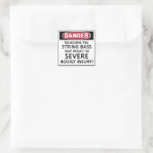 Danger String Bass Vierkante Sticker (Tas)