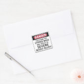 Danger String Bass Vierkante Sticker (Envelop)