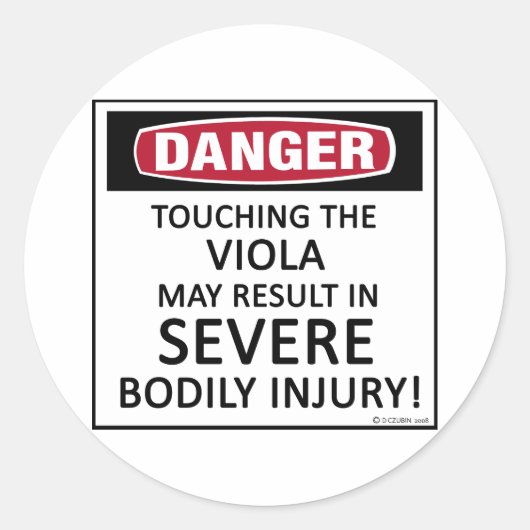 Danger Viola Ronde Sticker (Voorkant)