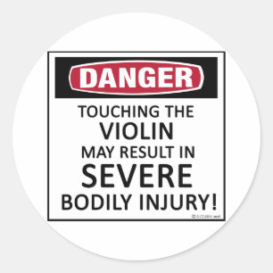 Danger Violin Ronde Sticker