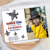 Danger Zone Fighter Jet Verjaardag Uitnodigingen f