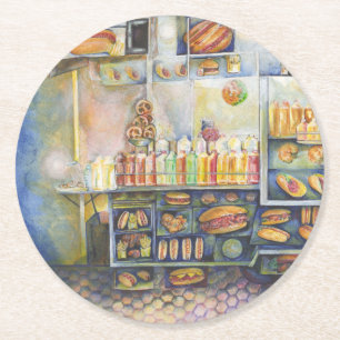 Dangerachtig dicht bij de vun ronde kartonnen onderzetter