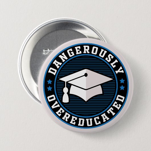 Dangerisch overgeschoold ronde button 7,6 cm (Voorkant /achterkant)