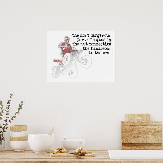 Dangerous Nut Quad ATV Off-Road Print Poster Sign (Keuken)