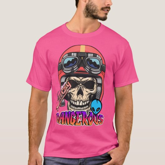 Dangerous Skull Rider Graphic T-shirt (Voorkant)
