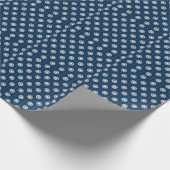 Dangling Little Stars over Navy Blue Cadeaupapier (Hoek)