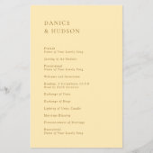 Danice Butter Yellow Modern huwelijksprogramma (Voorkant)