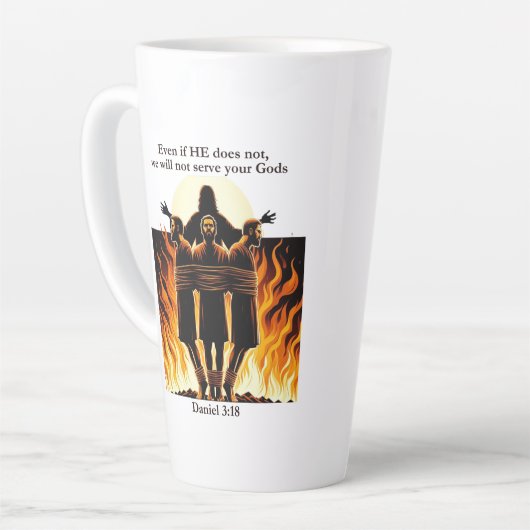 Daniel 3:18 Latte Mug - Uplifting Faith Collection (Angle gauche)