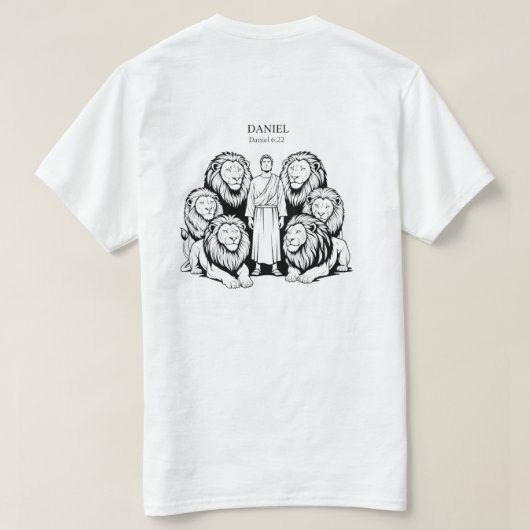 Daniël 6:22 t-shirt (Design achterkant)