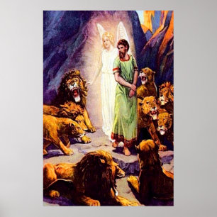 Daniel 6 God beschermt Daniel tegen Harm poster