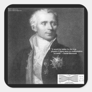 Daniel Bernoulli Echte Fysica Citaat Cadeaus & Kaa Vierkante Sticker