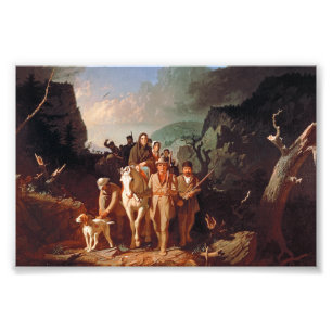 Daniel Boone die kolonisten begeleidt  Foto Afdruk