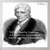 Daniel Boone en Humor Quote Poster (Voorkant)