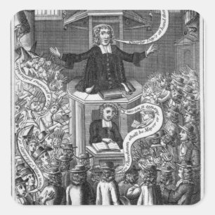 Daniel Burgess, illustratie van 'Portrets' Vierkante Sticker