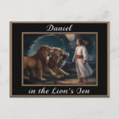 Daniel dans la fosse aux lions carte postale noire (Devant)