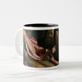 Daniel die Nebuchadnezzar's eerste droom interpret Tweekleurige Koffiemok (Voorkant links)