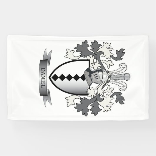 Daniel Family Crest Coat of Arms Spandoek (Horizontaal)