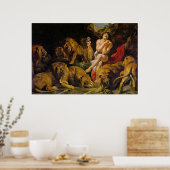 Daniel in de Den Canvas druk van de Lion Poster (Keuken)