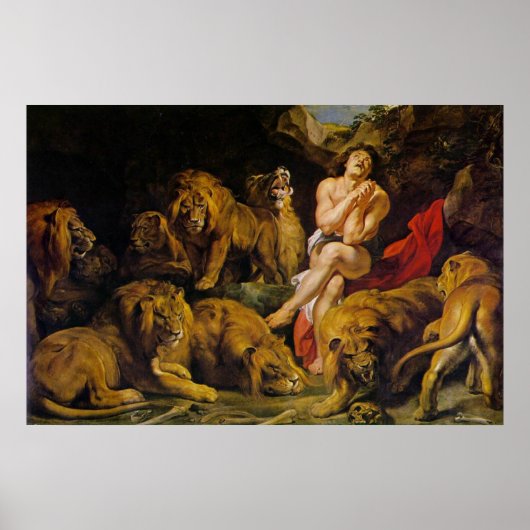 Daniel in de Den Canvas druk van de Lion Poster (Voorkant)