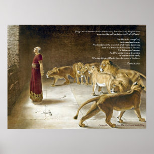 Daniel in de hordes- en bijbelkunstdrukken van de  poster