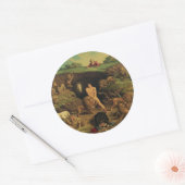 Daniël in de leeuwenkuil ronde sticker (Envelop)